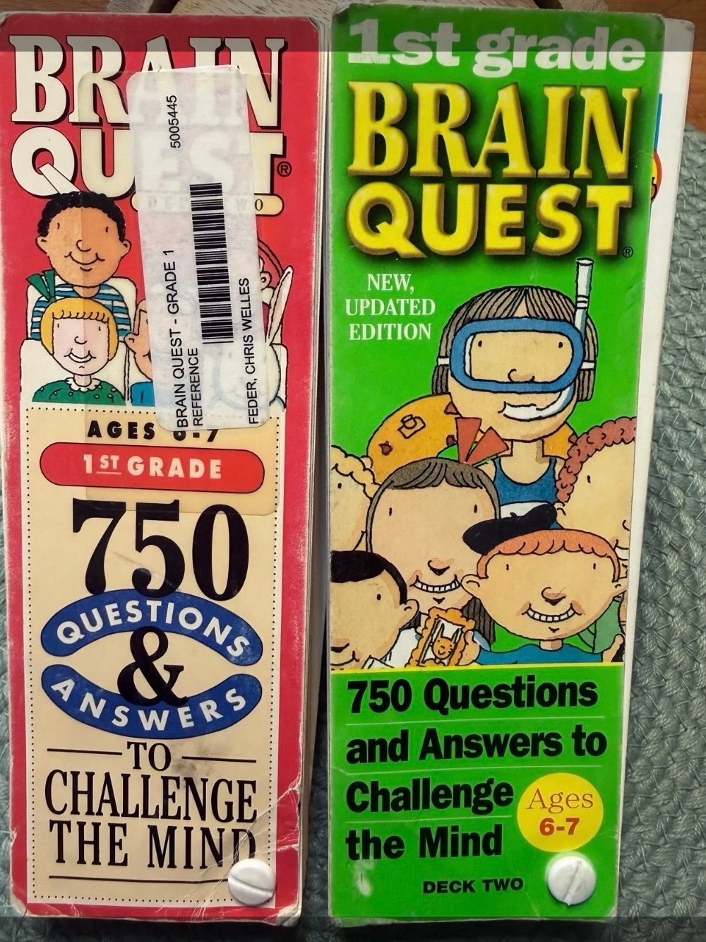 Vintage Brain Quest 1500 Questions & Answers Flashcards 1st grade